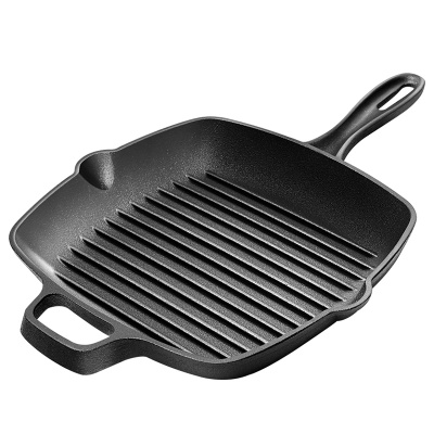 炊大皇(COOKER KING) 煎锅 J26ATQ10 无涂层铸铁牛排煎盘 菱形悬氧烹饪 锁汁入味26cm
