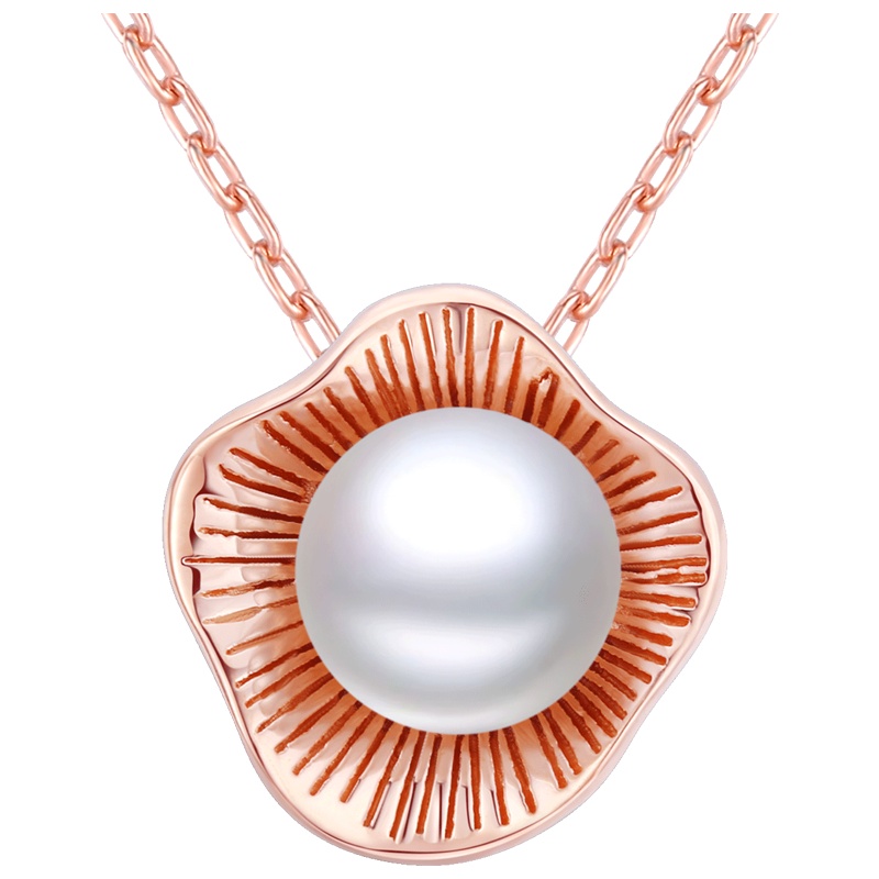 佰色传情纯银项链淡水珍珠吊坠女小众锁骨链森系网红简约气质