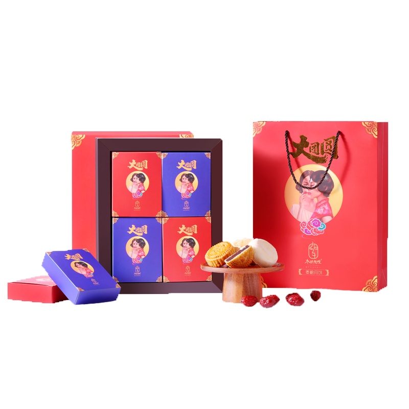 枣粮先生四口味月饼520g礼盒装