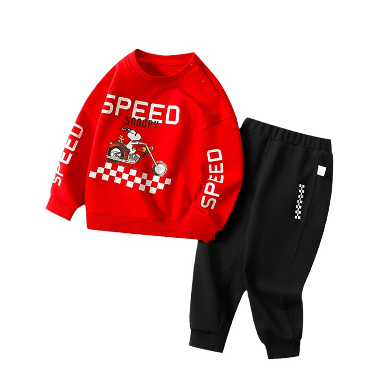 史努比SNOOPY童装儿童卫衣套装男童春秋新款长袖长裤两件套