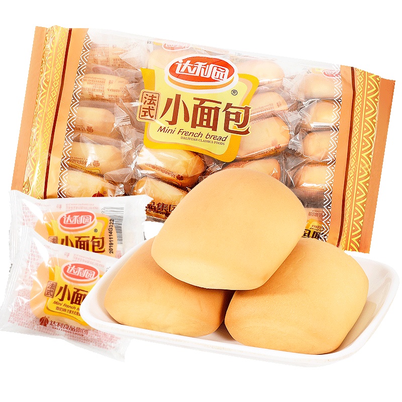 达利园 小面包800g(400gx2袋) 早餐食品糕点办公室休闲零食法式香奶味手撕面包