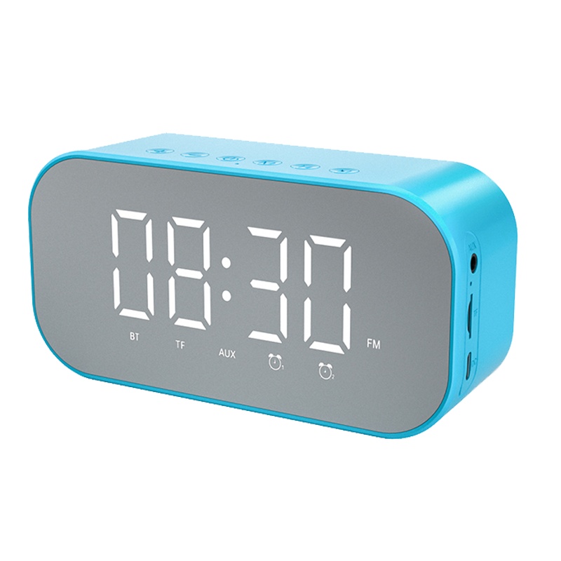 风悦雅韵仕S5闹钟蓝牙音箱迷你插卡电脑响低音炮微信收款播报蓝色