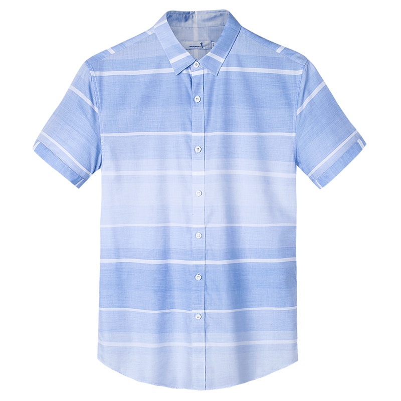 与狼共舞短袖衬衫男2019夏季新款男士韩版潮流修身时尚短袖衬衣男