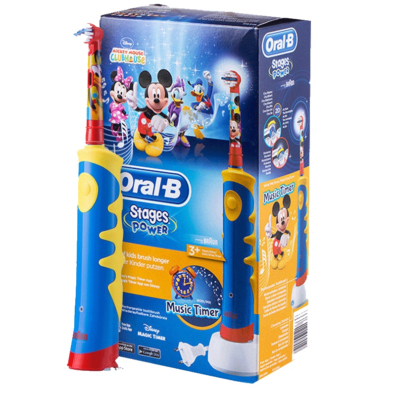 [音乐计时]博朗 BRAUN 欧乐(Oralb) D10.513K儿童电动牙刷 音乐定时提醒 米奇款