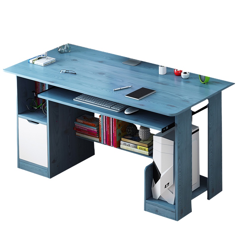 鑫金虎 电脑桌台式书桌简约学生桌子卧室书架组合经济型简易一体桌