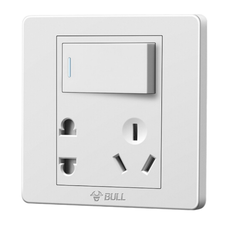 公牛(BULL) 开关插座 G07系列 一开双控五孔带开关插座 单开86型面板G07E334 白色 暗装 (单位:件)
