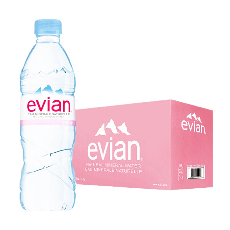 依云 矿泉水500ml*24瓶整箱 法国原装进口evian 饮用水