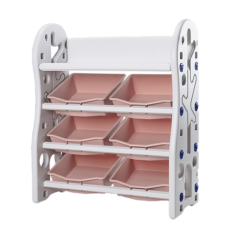 babycare 儿童玩具收纳架 幼儿园宝宝整理架书柜 大容量多层置物架 整理架 樱粉8002