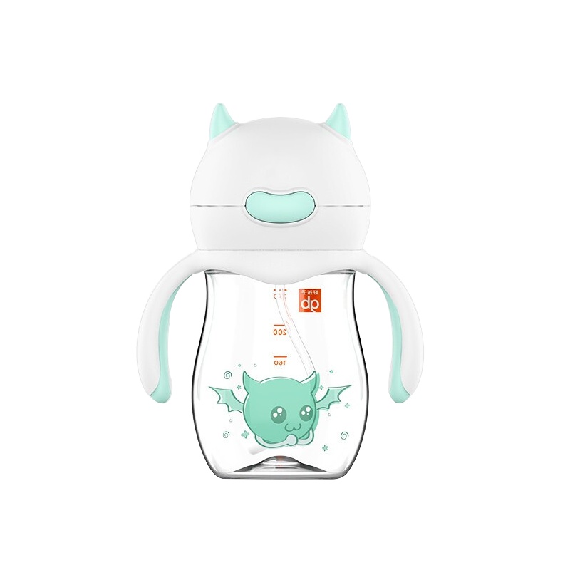 gb好孩子 天使饿魔系列 TRITAN材质 吸管训练杯 带握把带重力球 240ml 粉色 适合9个月以上宝宝