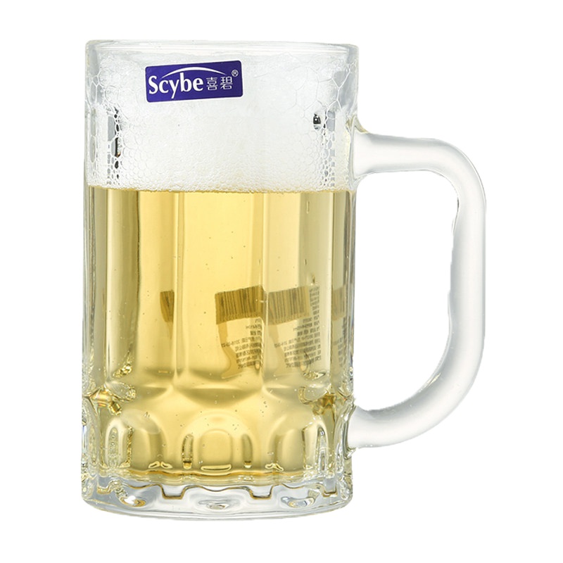 喜碧穆罗玻璃把手啤酒杯410ml水杯茶杯牛奶杯饮啤酒杯