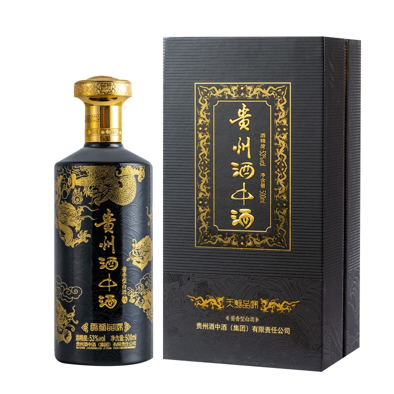 贵州酒中酒 53度 500ml *1瓶 酱香型白酒品味 礼盒装 贵州美酒