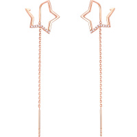 钻石世家 听爱系列 18K金钻石耳饰 玫瑰金色时尚耳钉耳坠 女款耳线 共5分I-J色