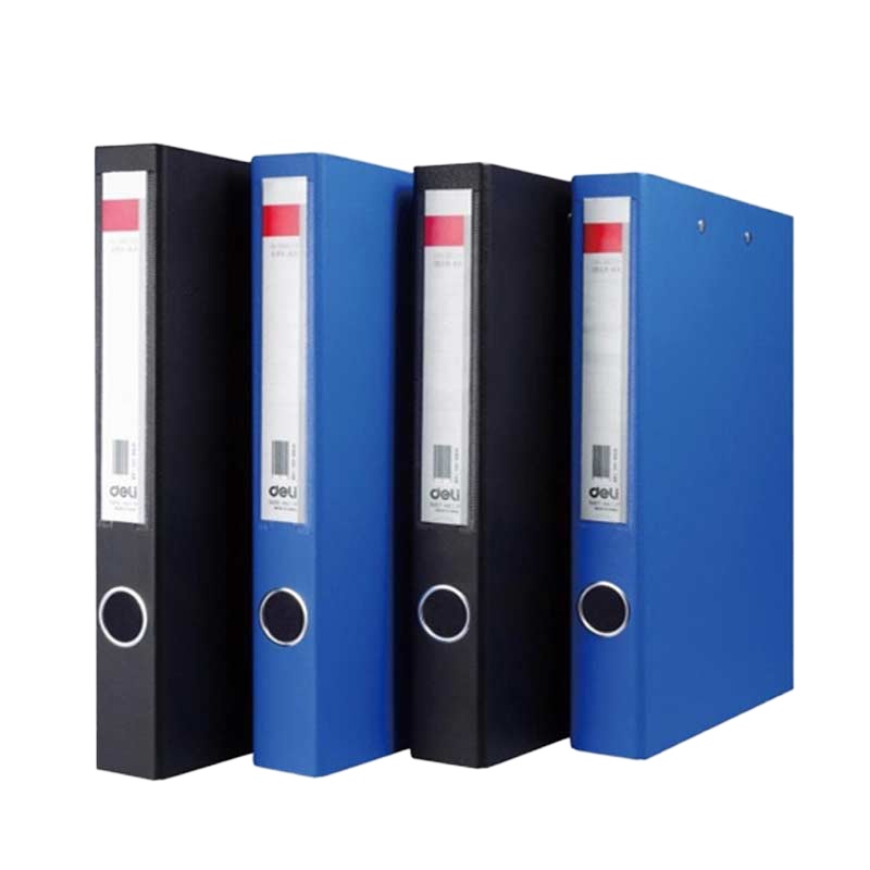 得力(deli) 纸板文件夹 双强力文件夹板夹 A4纸板活页资料弹簧打孔夹子 长押夹+板夹颜色随机 5456