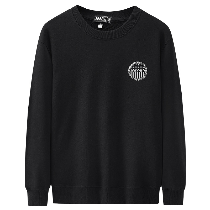 JEEP SPIRIT吉普卫衣男2021秋季新款宽松大码纯色套头卫衣运动休闲男棉质上衣