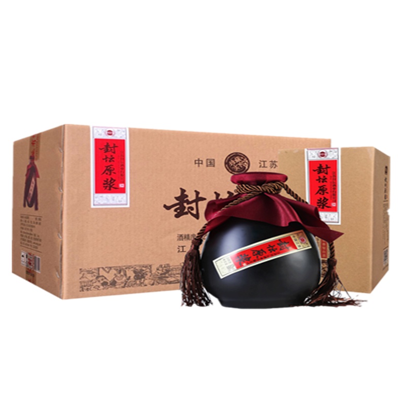 [酒厂自营]洋河镇白酒 精致礼盒装 封坛原浆 黑坛 粮食酒42度500ml 原浆酒 婚庆喜宴酒水 整箱6瓶 特价 古封檀