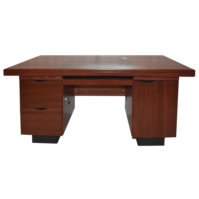 巨高家具中式免漆板木办公桌 默认胡桃色