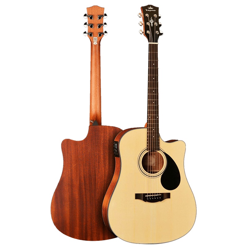 卡马(KEPMA)EDCENM全新款电箱吉他初学者木吉他D捅型 入门吉它jita哑光原木色41英寸