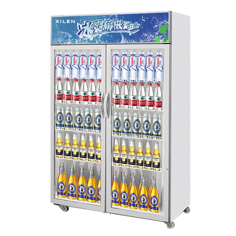希冷(XILEN)展示柜冷藏饮料柜商用水果保鲜柜超市冰箱立式便利店冰柜啤酒柜单门双门三门直冷风冷 单门红黑色 直冷