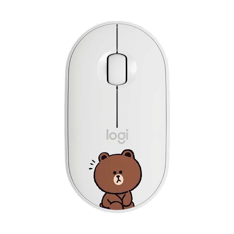 罗技(Logitech) Pebble无线蓝牙鼠标LINE FRIENDS联名款-布朗熊