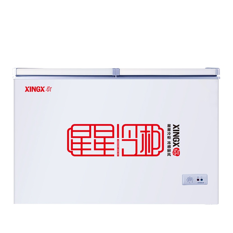 星星(XINGX) BCD-280E 280升 顶开门取物便捷 双温双箱左右储存更鲜美 卧式冷柜 冰柜