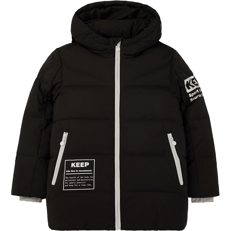 波司登童装字母印花男女儿童保暖外套运动羽绒服