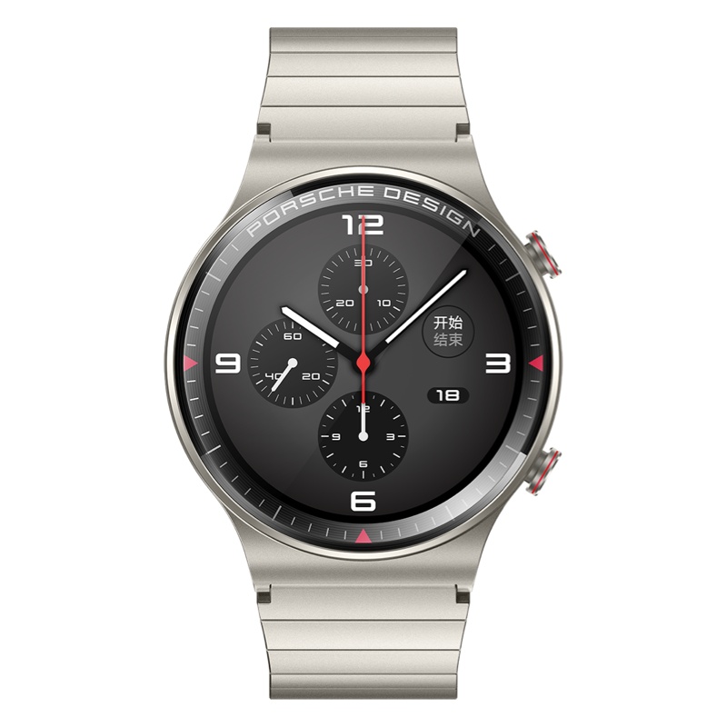 华为/HUAWEI WATCH GT 2 保时捷设计款 智能手表 蓝宝石玻璃 两周续航 专业运动 心脏健康 钛金灰 钛金属表带