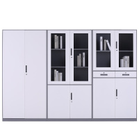 [田珍]拆装通双节文件柜 灰套白 文件柜 办公室铁皮柜 套色 窄边文件柜 加厚 资料柜档案资料柜 带锁员工柜