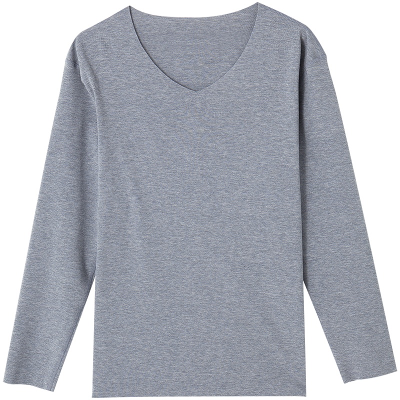 爱帝保暖内衣薄款男V领打底上衣单件秋衣随型裁青年棉毛衫棉T恤衫（单件）