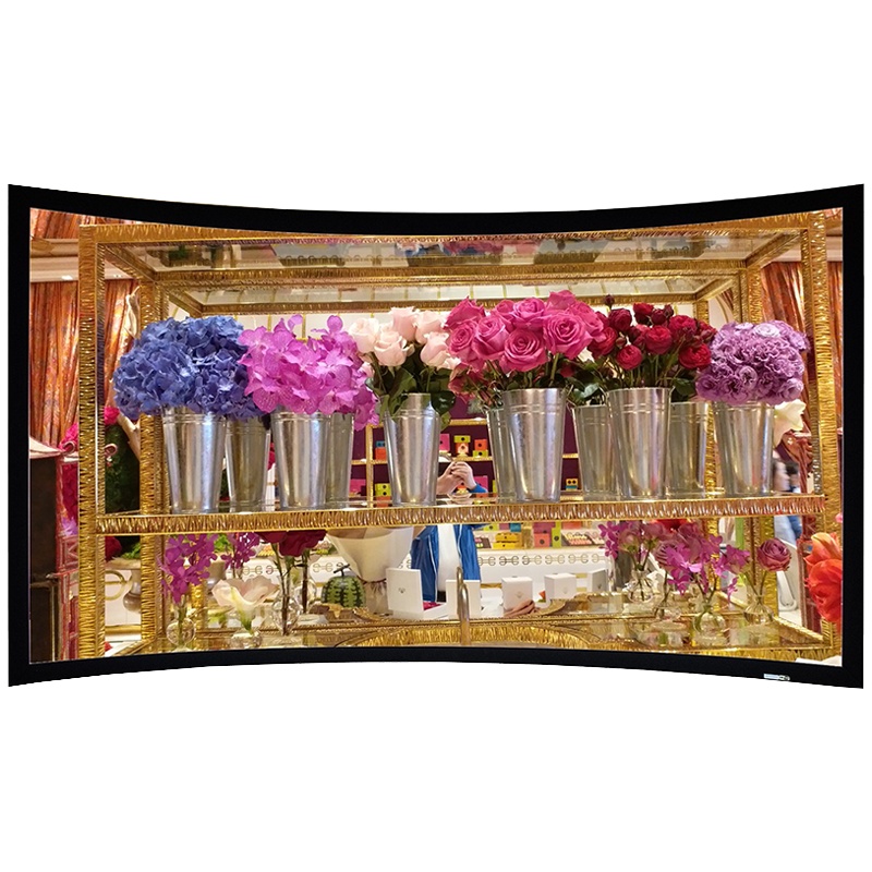 经科JK弧形画框投影幕布中边框H3-AT/CW2编织透声白幕159寸16:10