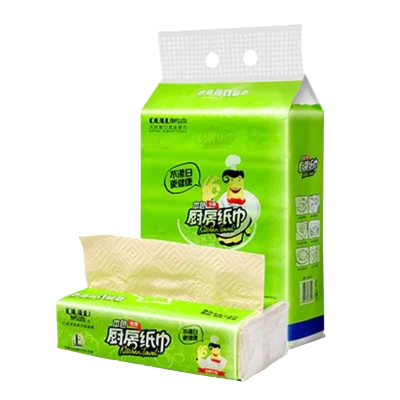 鸥露 本色抽纸二层70抽*5包纸巾 厨房专用吸水吸油家用卫生纸(小规格销售)