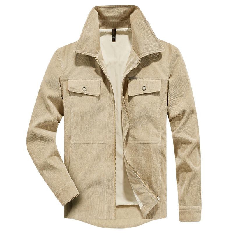 JEEP SPIRIT吉普外套男2021秋季新款翻领纯棉青年男士外套休闲百搭夹克衫