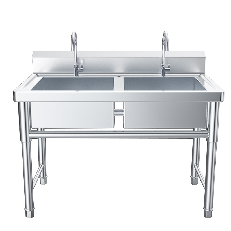 乐创(lecon)商用双星水池 201不锈钢洗碗洗菜池洗手盆 LC-J-GSC02