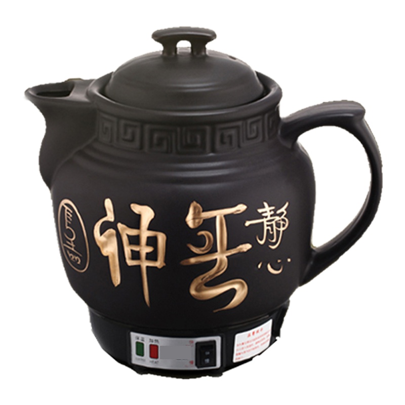 6-16升陶瓷全自动中药壶煎药锅熬药罐黄金蛋煮药机器电砂锅大容量中药锅 8L黑养神(不锈钢发热体)