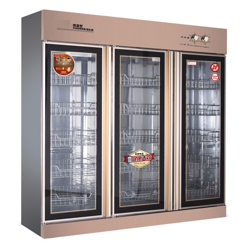 而派三门毛巾消毒柜商用立式大容量美容院理发店臭氧红外线消毒衣物浴巾消毒柜