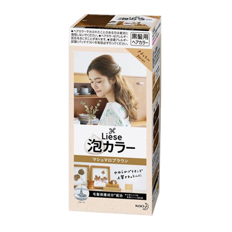 Kao 花王旗下 Liese 莉婕 泡沫染发剂 棉花糖棕 108ml(黑发用不遮白)