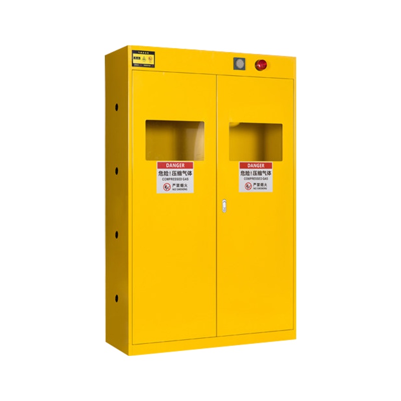 振奥 智能报警气瓶柜煤气瓶防爆防泄漏安全柜 一代报警器灰白色/黄色可选三瓶