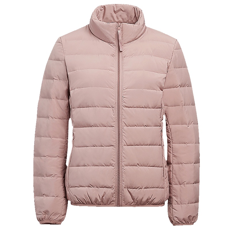 鸭鸭 90鸭绒新款女士羽绒服轻薄时尚纯色立领保暖外套
