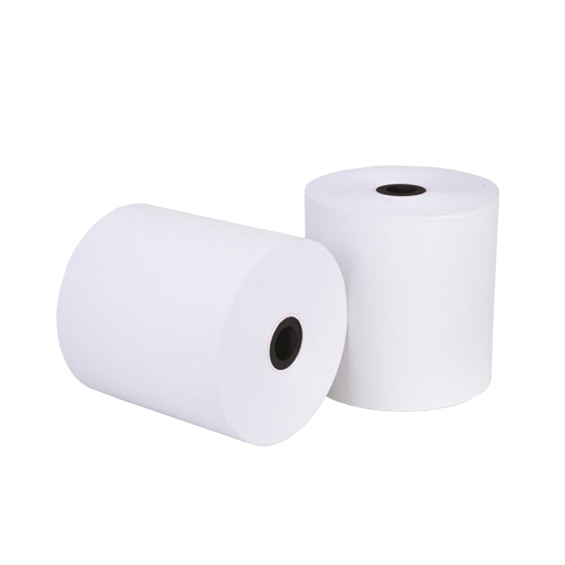 得力11725 热敏收银纸 80*80mm餐饮外卖收银机打印纸 超市收银小票纸 52米/卷[80×80mm]2卷/筒白色