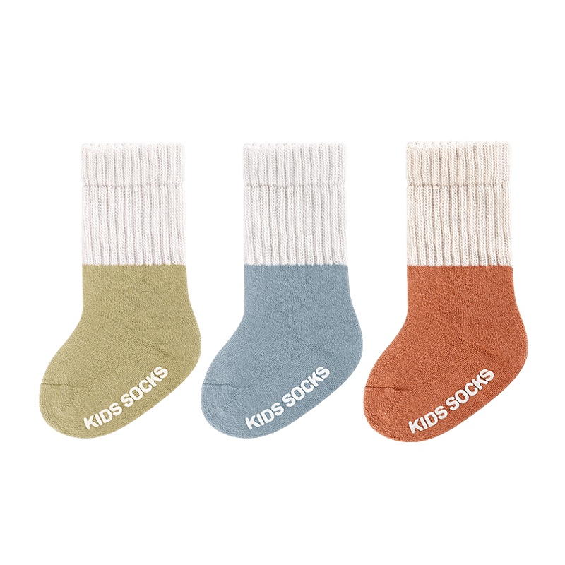 欧孕婴儿袜子秋冬加厚儿童长筒袜女童中筒袜男童宝宝纯棉袜子防滑
