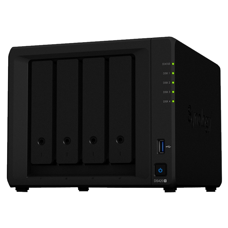 群晖(Synology)DS420+替代DS418playNAS网络存储服务器(含4块希捷酷狼4TB硬盘)SATA接口