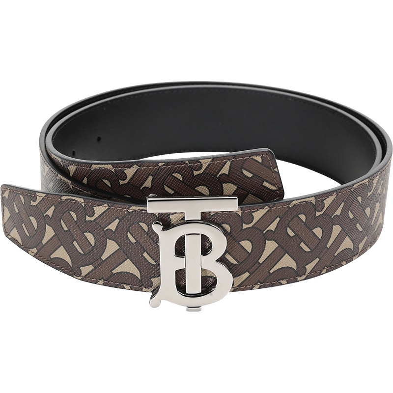 BURBERRY 博柏利 男款 环保帆布配皮TB专属标识板扣式双面皮带腰带 80410731