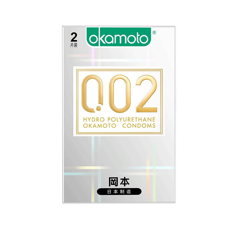 岡本okamoto002聚氨酯避孕套 2片装/盒 0.02薄款成人用品 进口安全套情趣