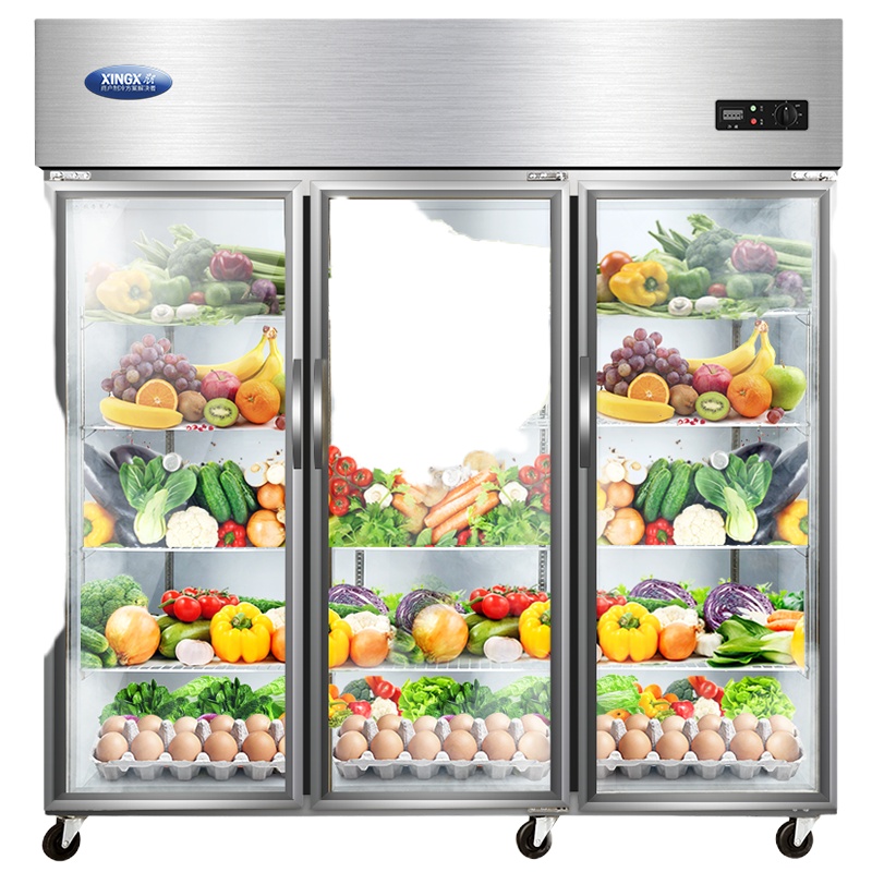 星星(XINGX) BC-1480Y 不锈钢 六门厨房冰箱冷藏柜三门展示柜冷柜 加厚发泡商用厨房冰柜
