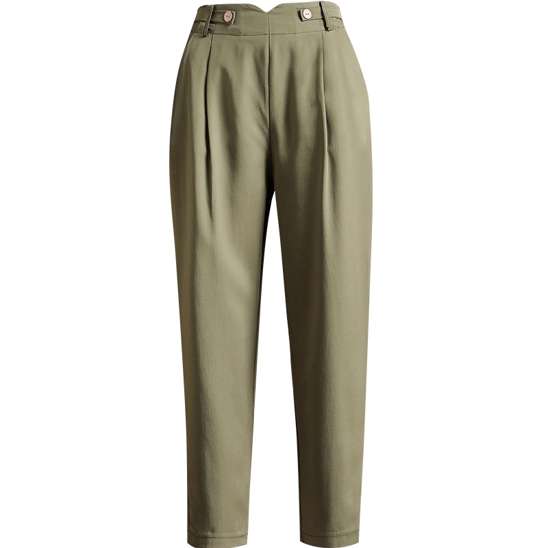 娅丽达女裤2019夏季新款莱赛尔天丝休闲裤女哈伦宽松八分薄款裤子I2524