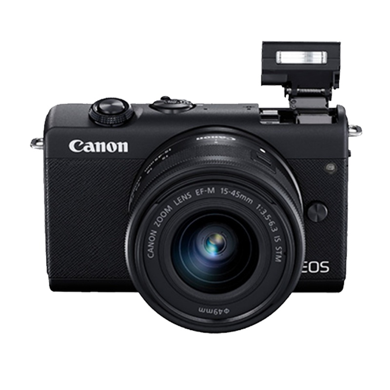 佳能(Canon) EOS M200(EF-M 15-45mm f/3.5-6.3 IS STM)(黑色)数码微单单镜头套装 Vlog相机 4K 视频拍摄 M100 升级款