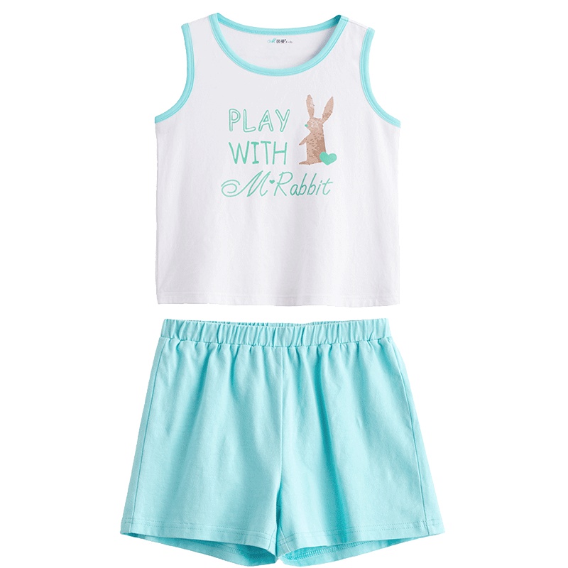 茵曼童纯棉宽松套装夏季男女童两件套