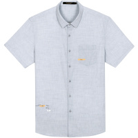 千纸鹤男装纯色衬衫2020年春夏商务男士休闲短袖寸衣10275