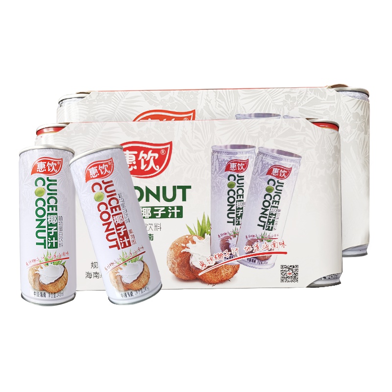 惠饮椰子汁罐装 海南生榨椰汁饮料2件装 原味+果肉