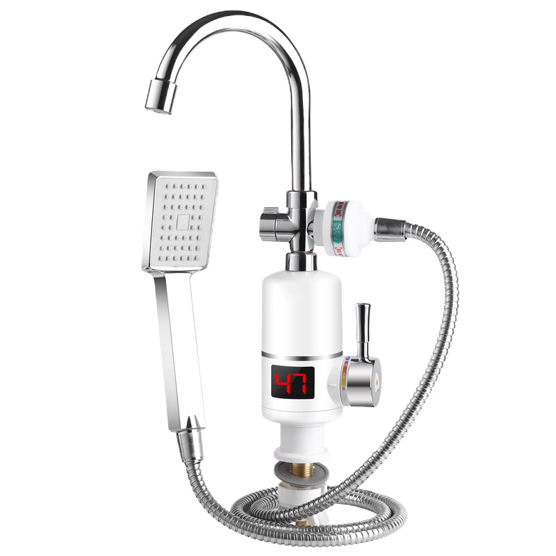 妖怪即热式电热水龙头淋浴洗澡速热水龙头快速过水热电加热热水器 下进水双用淋浴款带漏保(洗澡和洗脸双用)