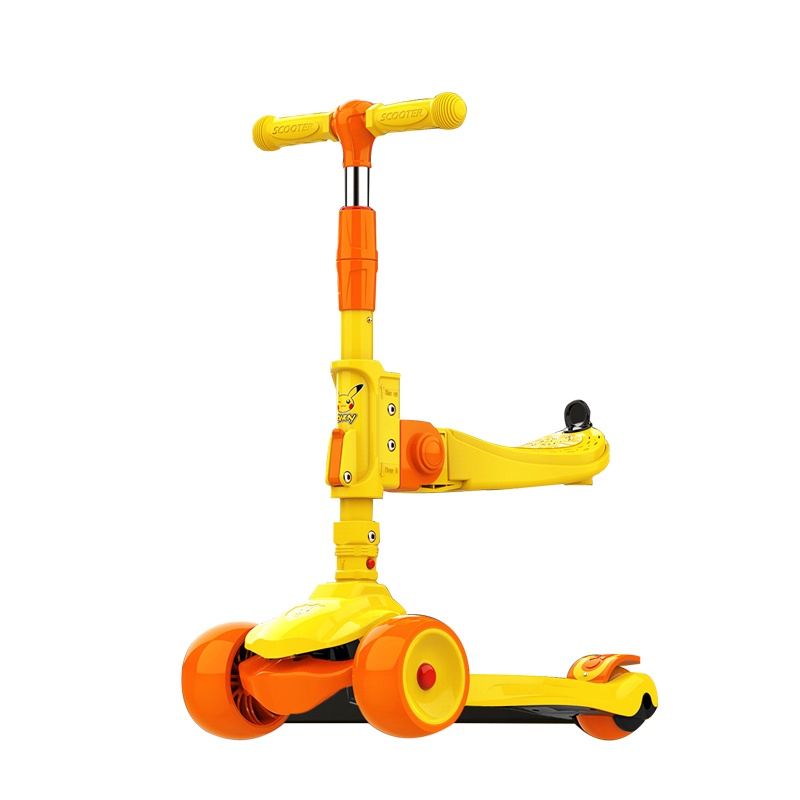 皮卡丘IP联名款滑板车儿童1-3岁以上2可坐可骑滑小孩婴幼儿溜溜车